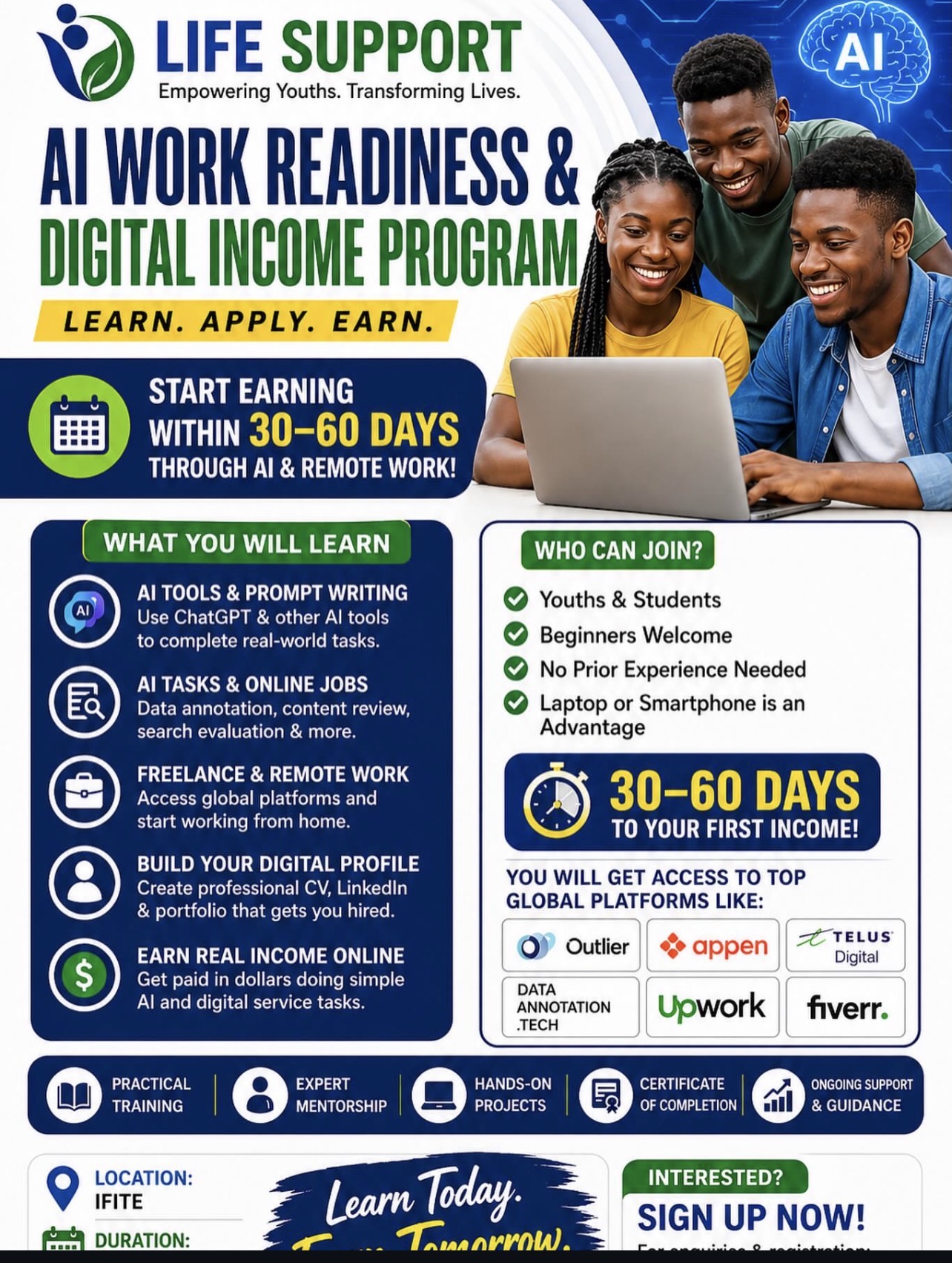 Life Support AI readiness program poster